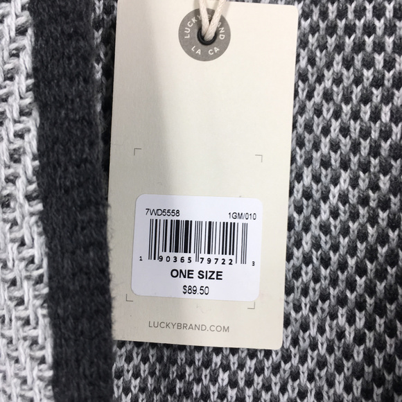 Lucky Brand OS Blanket Poncho Vest Gray - Picture 3 of 6